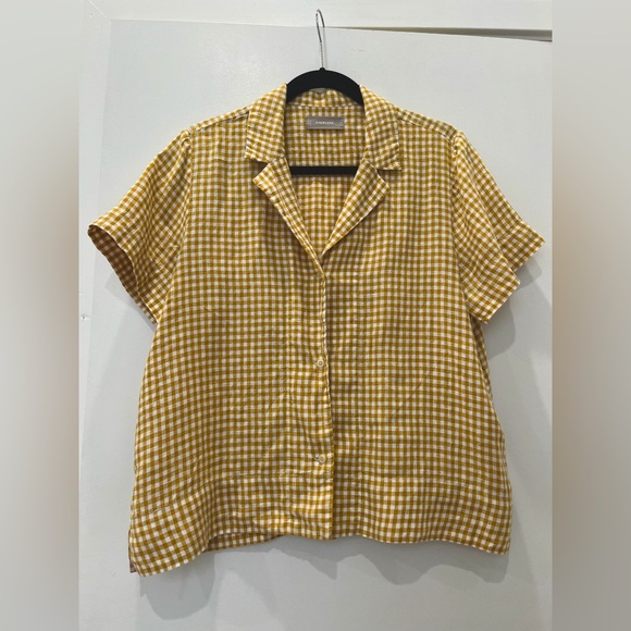 Everlane Linen Short-Sleeve Notch Shirt - Picture 1 of 10